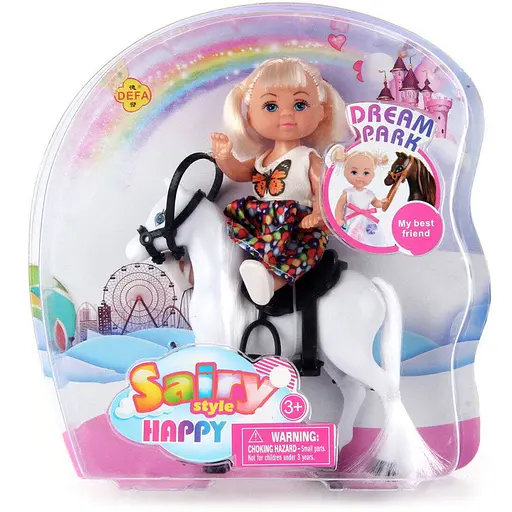 Игровой набор Кукла с лошадкой Bambi DEFA 8410 Белый - фото 1