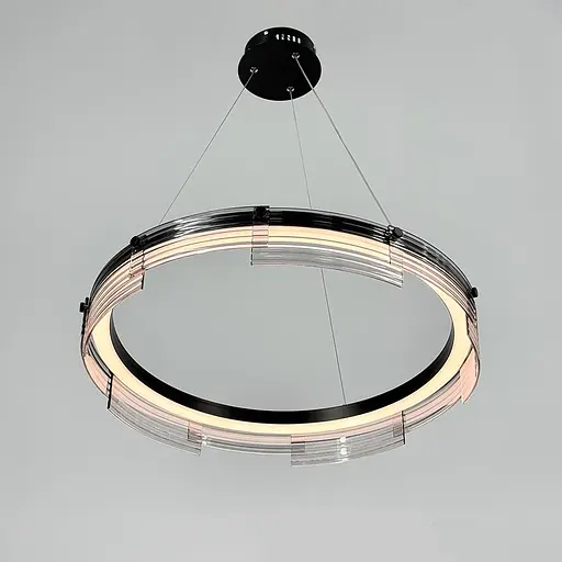 Люстра із підвісним чорним кільцем з графітовими пластинами Ø 60 см | Арт. MJ 231-600 BK | Line F - фото 2