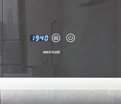 Дзеркало Mixxus Flat MR04-100x60 (LED Touch, годинник, антизапотівання, димер, регулювання яскравості) MI6008 - фото 3