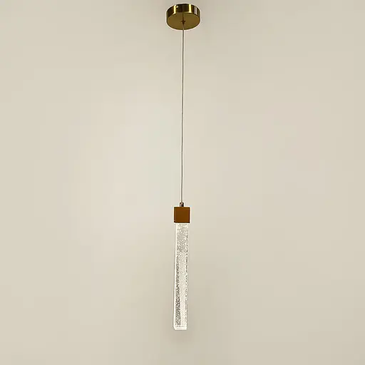 Світильник із підвісною скляною паличкою у латунному корпусі | Арт. SC 11/1 AB | Line F - фото 1