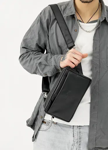 Мужская сумка бананка Sambag HARVI черная 24 × 16 × 6 см (88213101m) - фото 7