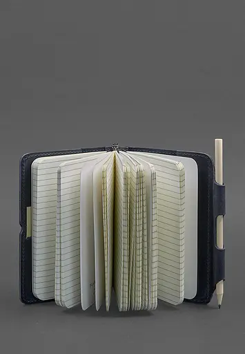 Шкіряний блокнот (Софт-бук) 3.0 синій - фото 3