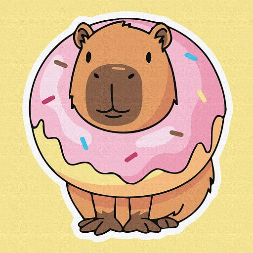 Набір для розпису по номерах для дітей 5+ Солодкий капібара, Ideyka, 30x30 см, КНО6742