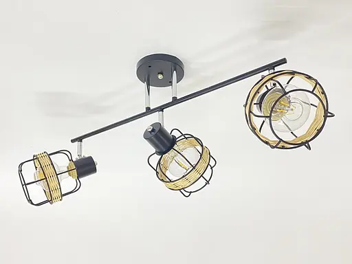 Стельова люстра на 3 плафони 91180K/3 чорний+хром