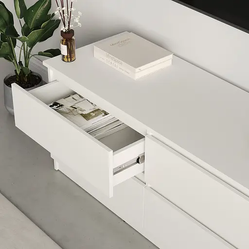 Тумба під телевізор MebelStar Нео 4Ш 120x43x53 см Аляска білий (MBS-1268) - фото 3