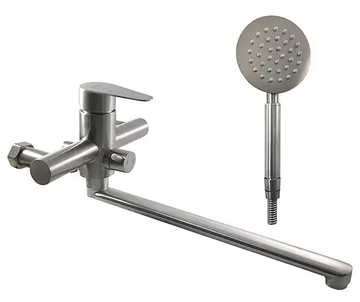 F2248 Змішувач для ванни нержавіюча сталь довгий гусак картридж Ø35 Frap Хром матовый - фото 1