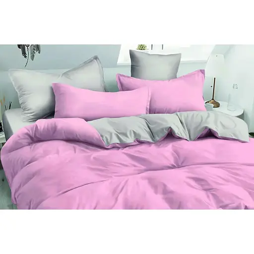 Комплект постільної білизни Versailles VS-BM2.5-209 євро мікрофібра сіро-рожевий (147136)
