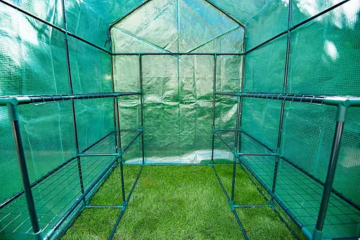 Парник складаний Neo Tools 195х143х143, 4 полиці, ПЕ плівка 135г, зелений - фото 7