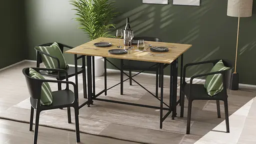 Стіл-книга трансформер Оріон 3 Ferrum-decor 750x1150x880 Чорний метал ДСП Дуб Артізан 16 мм (FRD-105086) - фото 3