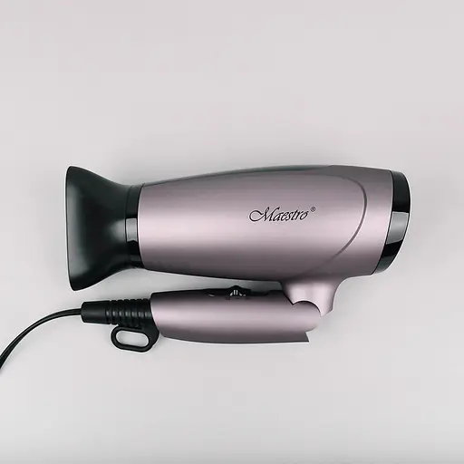 Потужний якісний фен Maestro 216 для сушіння укладання волосся дорожній маленький фен - фото 4