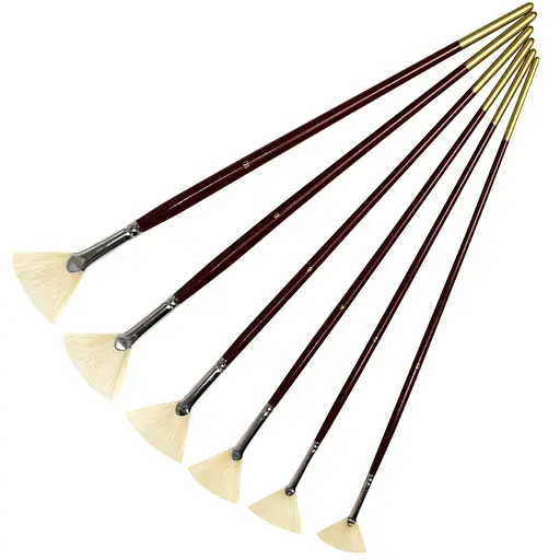 Пензель щетина віялова 6007 №0 довга ручка Kolos - фото 2