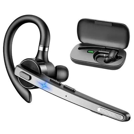 Bluetooth гарнитура New Bee M53 Black с шумоподавлением и зарядным кейсом с длительным временем работы