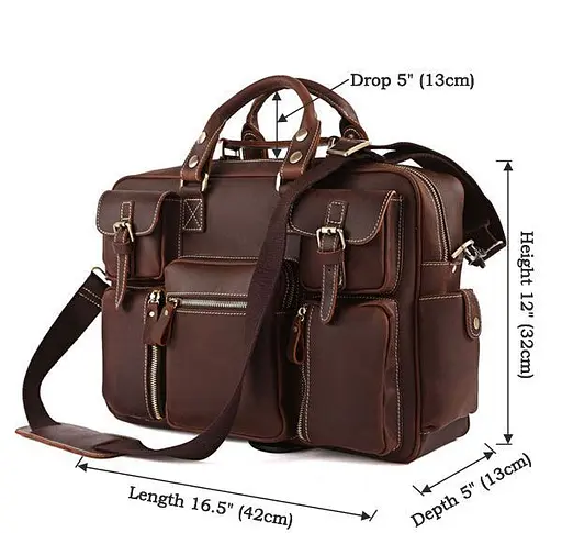 Кожаная мужская сумка Vintage 43х31х13 см sum0020128 - фото 10