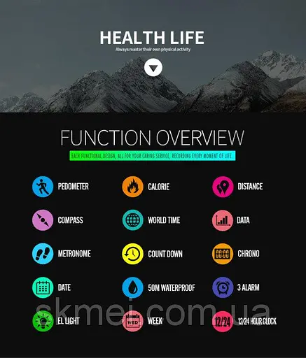 Cпортивний годинник Skmei 1356 Compass з компасом тактичні удароміцні (Чорний) - фото 7