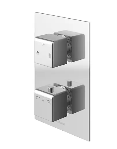 Душова система Kohlman Excelent 40 chrome з термостатом + BOX прихованого монтажу QW432HQ40, Хром - фото 3