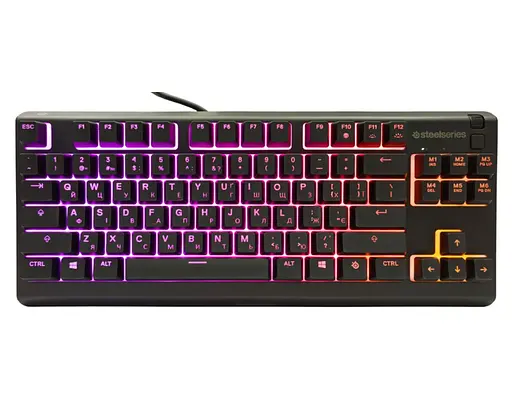 Клавіатура ігрова мембранна безшумна STEELSERIES APEX3 UA TKL RGB Whisper Quiet gaming switches