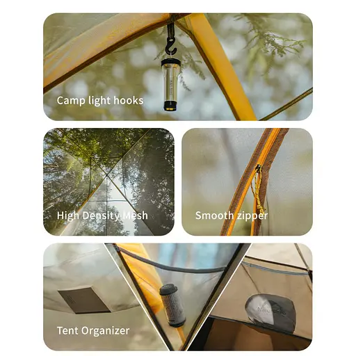 Намет шестимісний Naturehike KOTA 6 CNK2450WS031 75D Світло-коричневий - фото 4