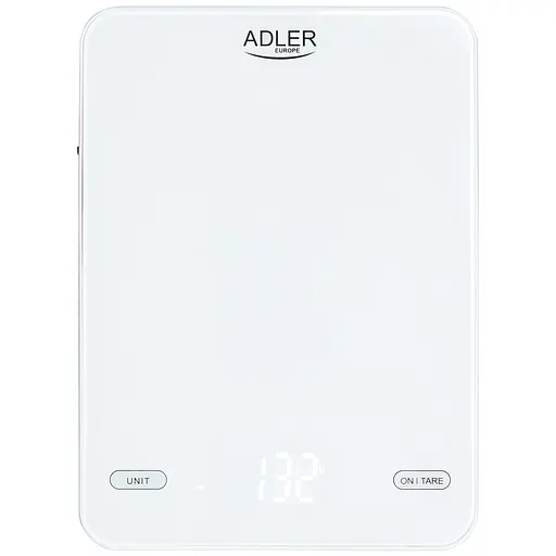 Ваги кухонні Adler AD 3177 white електронні/10кг/г; мл, унція/ USB type C/ автовимкнення/ скло - фото 1