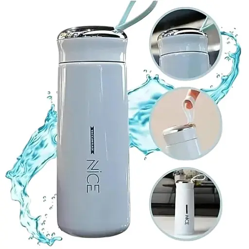 Пляшка для води Nice скляна 400 мл із захистом Navy - фото 1