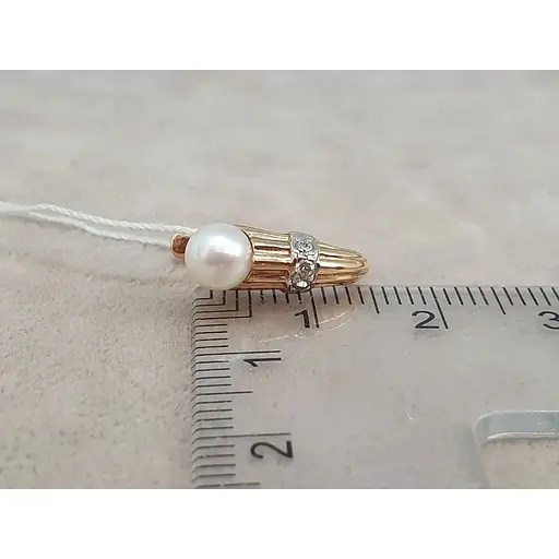 Золотые серьги с бриллиантами и жемчугом. EP17085К - фото 5