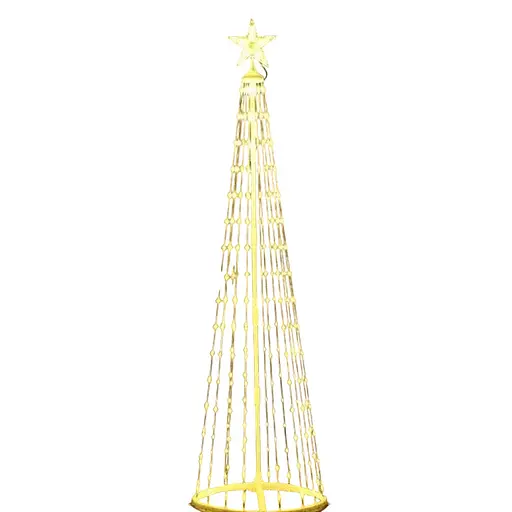 Новогодняя конусная елка светодиодная 180см LED гирлянда 320 лампочек Теплый белый,