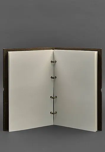 Шкіряний блокнот А4 на кільцях (Софт-бук) 9.0 в м'якій обкладинці темно-коричневий Crazy Horse - фото 4