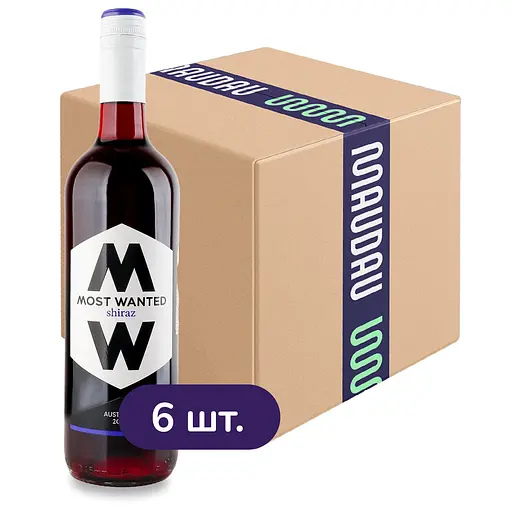 Упаковка вина Most Wanted Aussie Shiraz червоне сухе 4.5 л (0.75 л х 6 шт.)