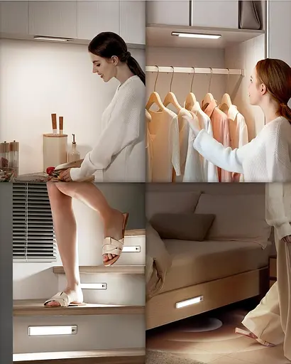 Кухонні світильники EZVALO під шафою, 5 шт. 5300K затемнюваних бездротових ламп із датчиком руху - фото 5