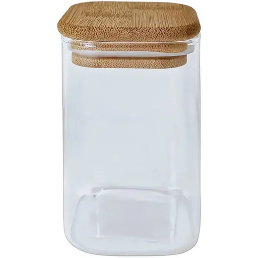 Ємність скляна для спецій Vittora квадратна з дерев'яною кришкою 230 мл VT-9034-230 (147027)