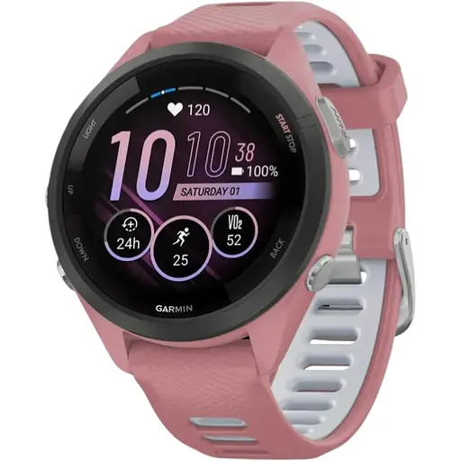 Смарт-часы Garmin Forerunner 265S с розовым силиконовым ремешком