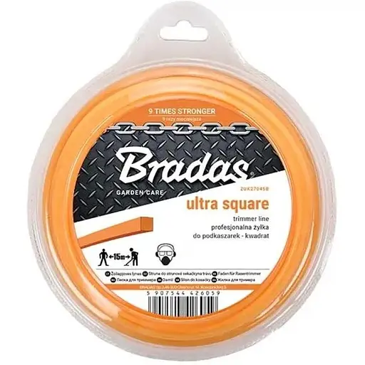 Леска для триммера Bradas ULTRA "квадрат" 2,7мм х 66м ZUK27045B - фото 1