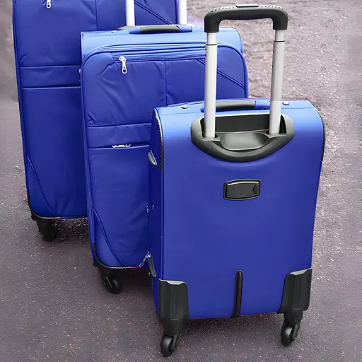 Набір тканинних валіз 3в1 з кодовим замком та телескопічною ручкою синій (24-292) - фото 3