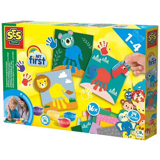 Набор для творчества Ses Creative My first с пальчиковыми красками Нарисуй Животное (14443S)