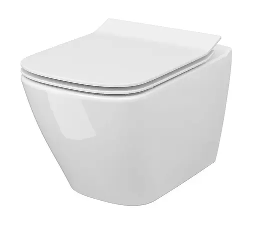 Подвесной унитаз Cersanit City Square CleanOn с сидением duraplast Soft Close S701-405 - фото 1
