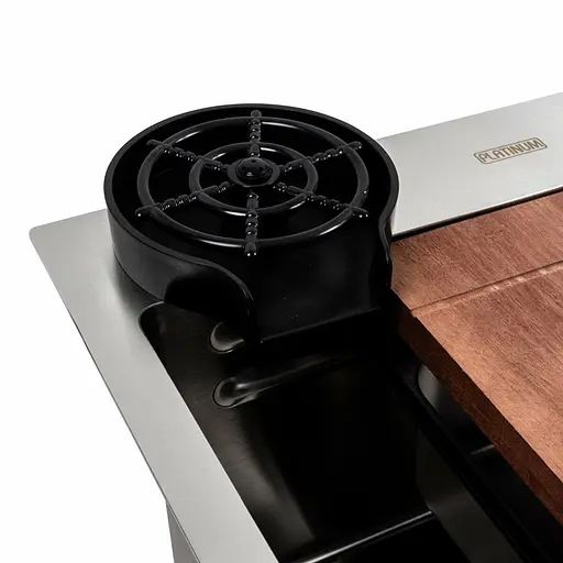 Кухонна мийка нержавійка CM 75x46A Platinum Handmade Водоспад, Нержавіюча сталь - фото 3