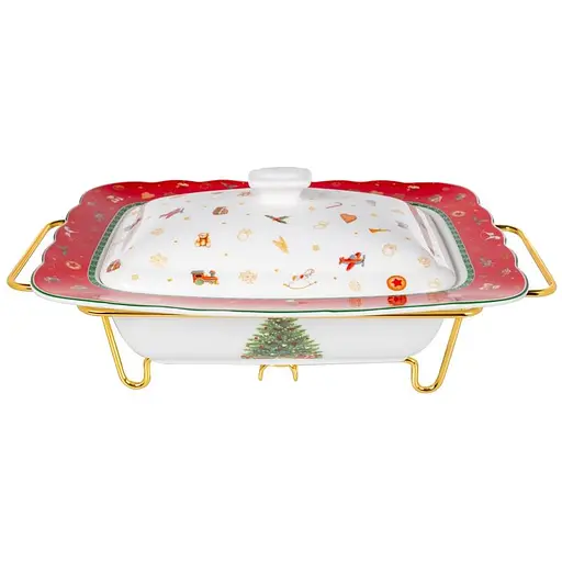 Марміт з кришкою Elen Dekor Різдвяна насолода металофарфор 1.1 л 31х23 см (985-210) - фото 2