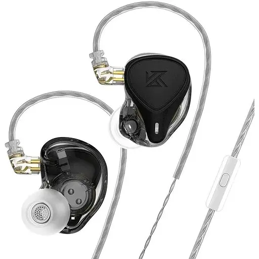 Гібридні навушники KZ ZEX Pro With MIC з електростатичними та арматурними випромінювачами чорні
