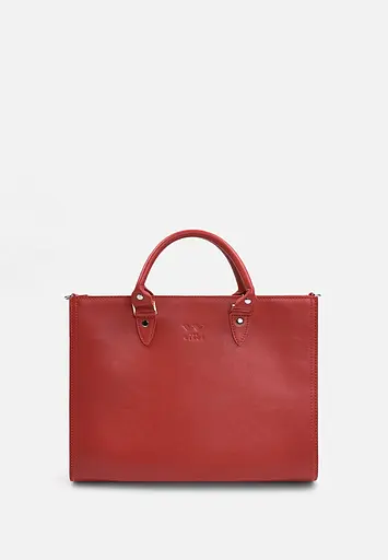 Жіноча шкіряна сумка Fancy A4 червона - фото 3