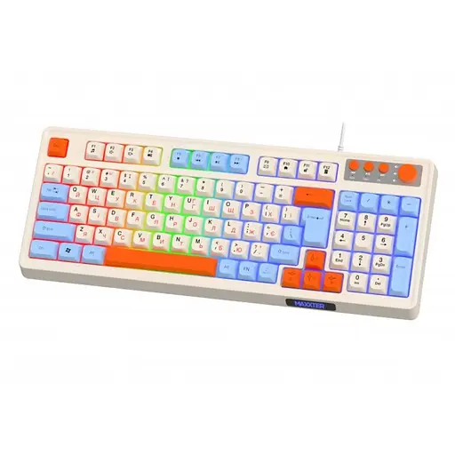 Ігрова клавіатура Maxxter KBG3C01 USB White-Blue