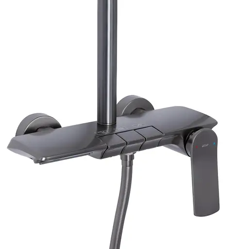 Душевая система универсальная Qtap Slavonice Gunmetal Black PVD с изливом QTSLA111GMB45905 - фото 2