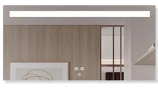 Дзеркало Dusel DE-M3021 80x65 з годинником, Білий - фото 1