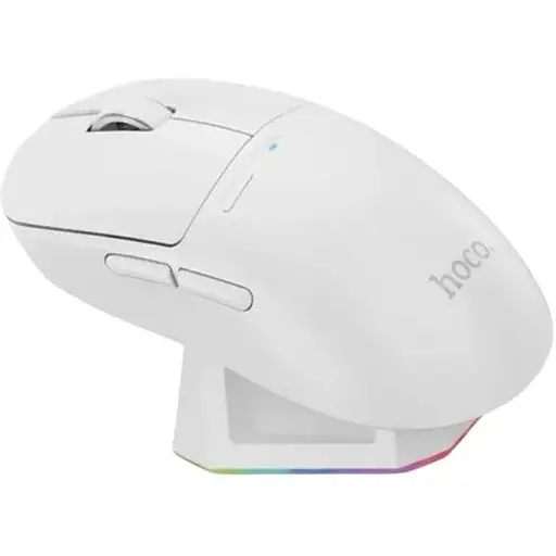 Бездротова миша Hoco DI89 в комплекті із зарядною док-станцією білий - фото 1