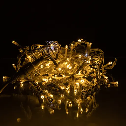 Новорічна гірлянда вулична Бахрома GarlandoPro 6 м 105 LED білий провід Жовте світло 6МWY