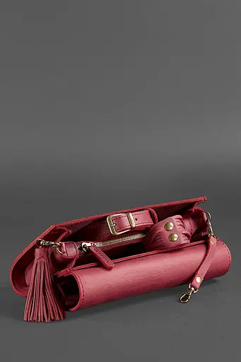 Жіноча шкіряна сумка Еліс бордова Краст - фото 6