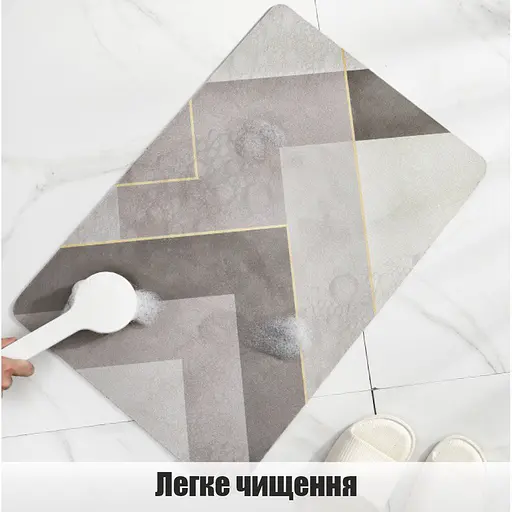 Инновационный Суперпоглощающий Диатомитовый Коврик для ванной Aquarius 50х80 см Кофе/Серый - фото 5