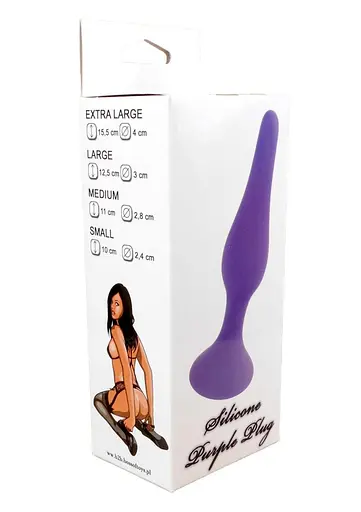 Анальна пробка Boss Silicone Plug Small 10 см (фіолетовий) - фото 5