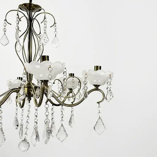 Класична люстра-підсвічник на 8 ламп у сатиновому корпусі Ø 70 см | Арт. 6028/8 | Line F - фото 5