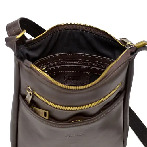 Кожаная мужская сумка через плечо TARWA 22х25.5х3.5 см sum0025834 - фото 2