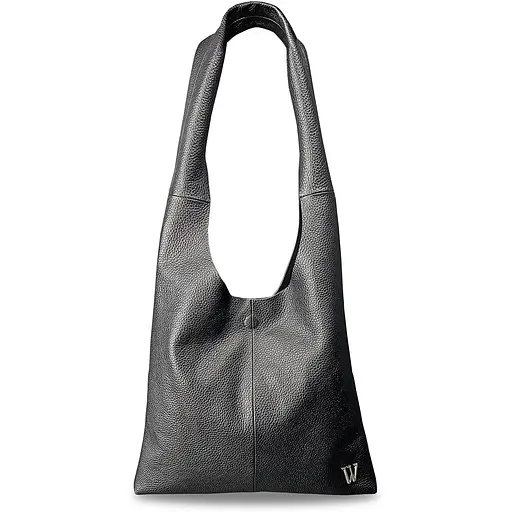 Шкіряна сумка шопер Nika чорний зернистий - фото 1