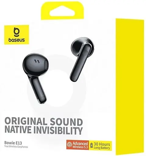 Беспроводные наушники Baseus Bowie E13 True Wireless Earphones, BT5.3, 40mAh, 400mAh, 6h, Black A00059701127-Z1 - фото 7